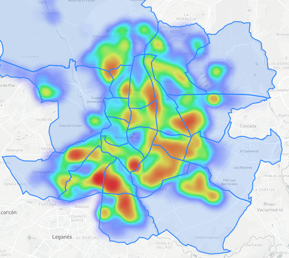 madrid trees heatmap