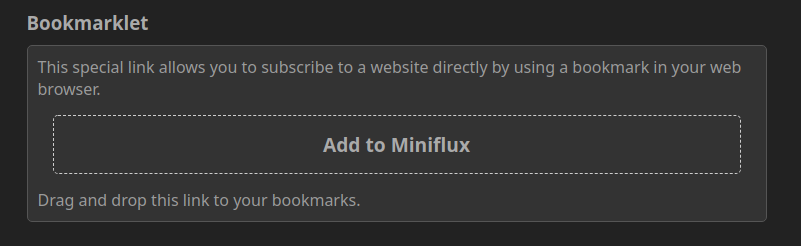 miniflux bookmarklet