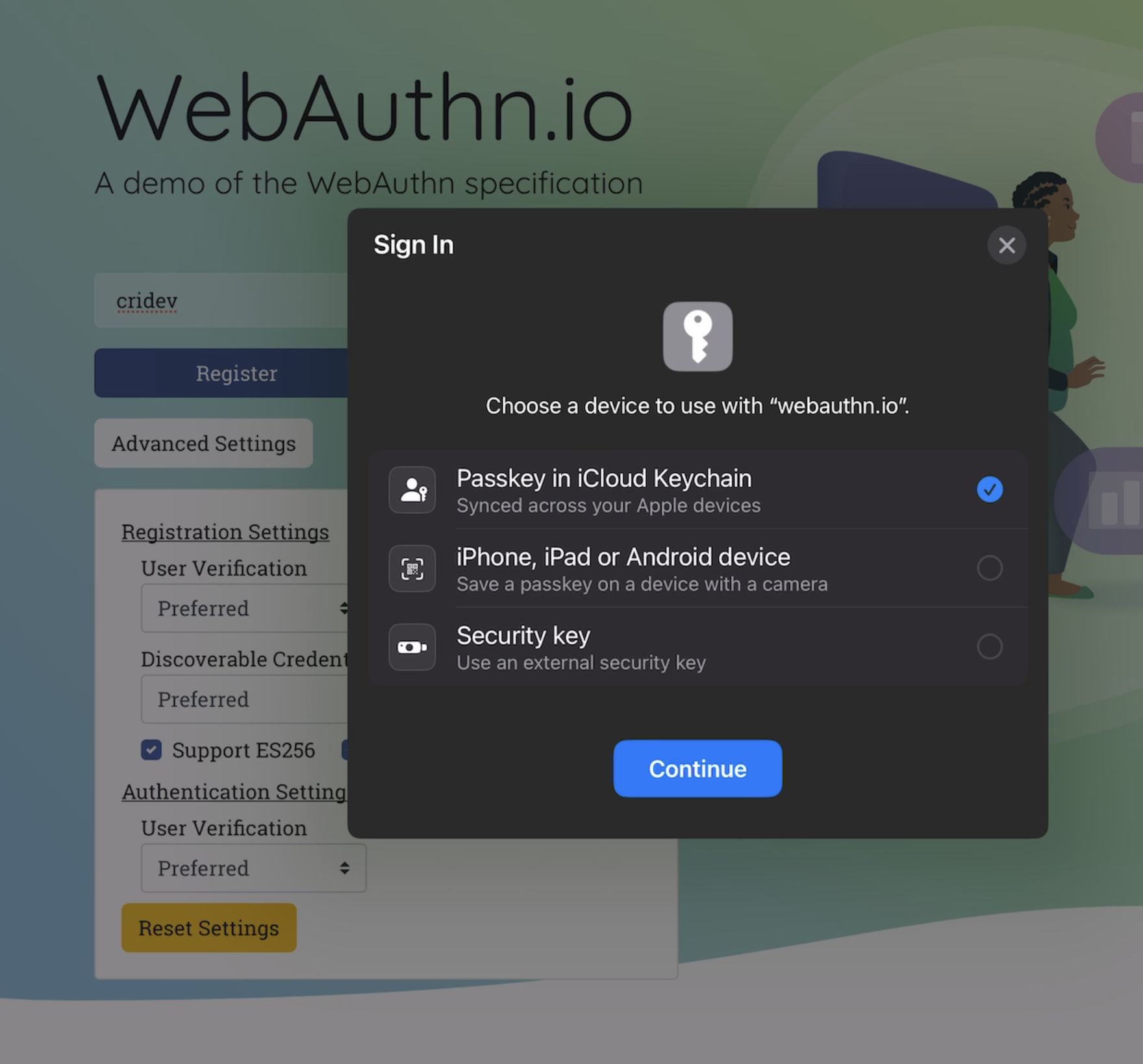 WebAuthn demo